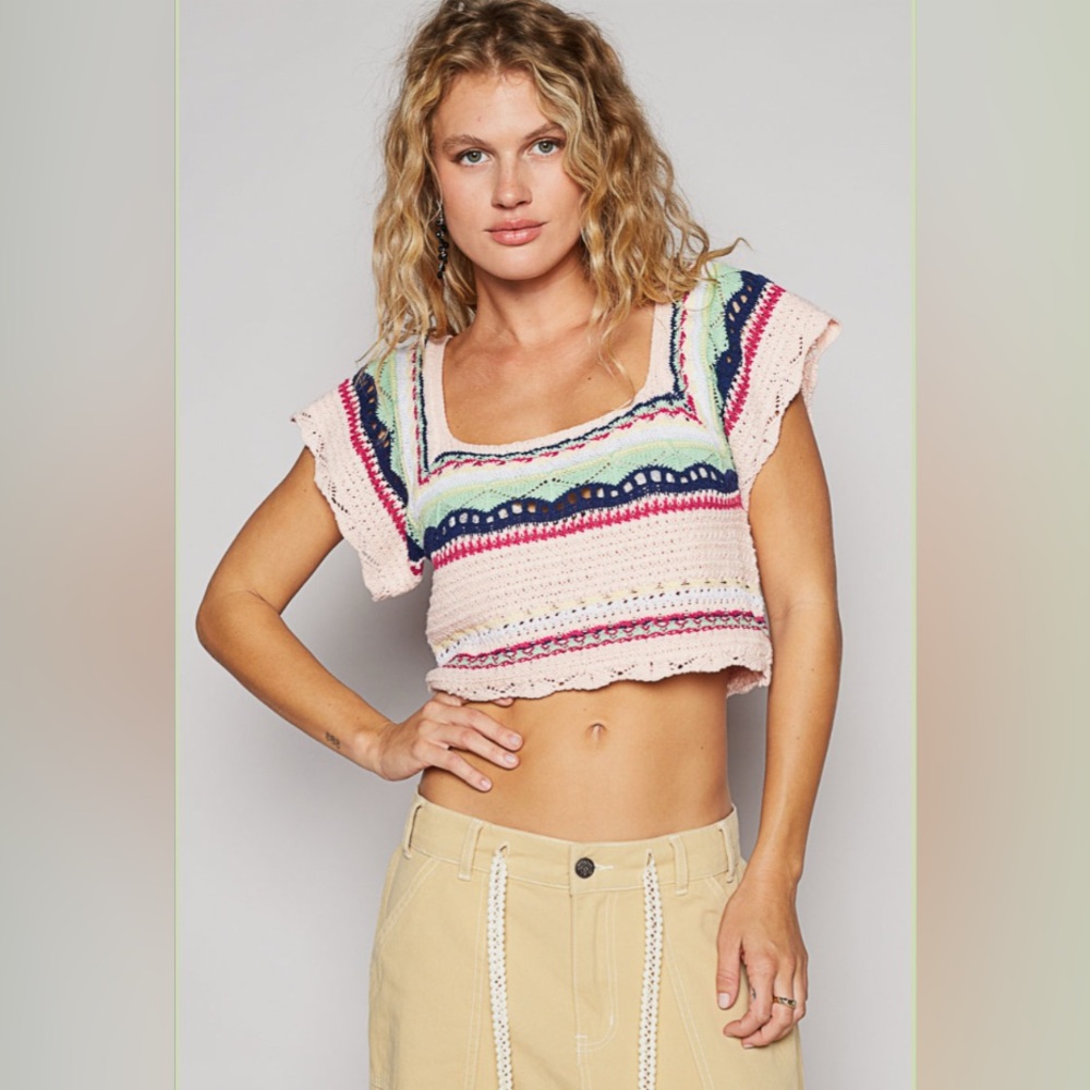 POL Multicolor Knit Crop Top
